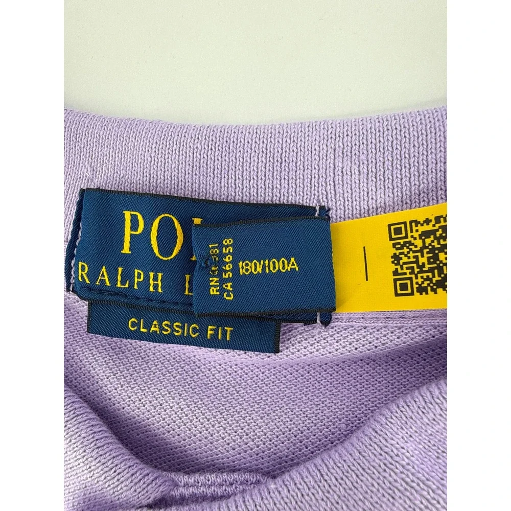 Polo Ralph Lauren Mens Classic Fit Purple Cotton Mesh Polo Shirt Large NWT